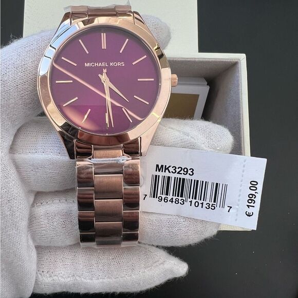 BNIB Michael Kors Rose Gold Watch with Deep Purple Face - Picture 4 of 7